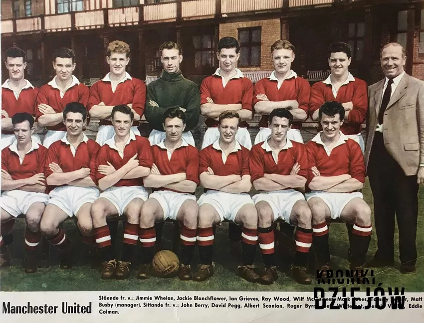 Drużyna Manchester United, która była ofiarą katastrofy w Monachium, a także przebieg katastrofy samolotu, przyczyny i skutki