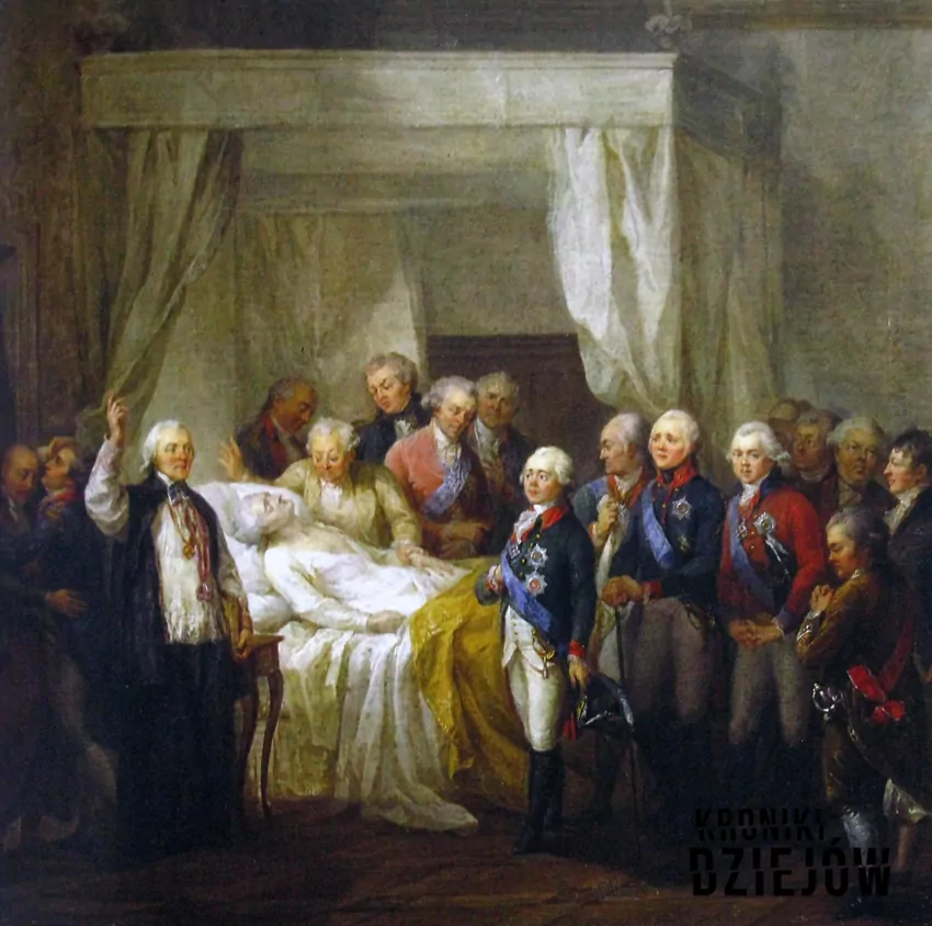 Śmierć Stanisława Augusta Poniatowskiego, obraz Marcello Bacciarellego (1798)