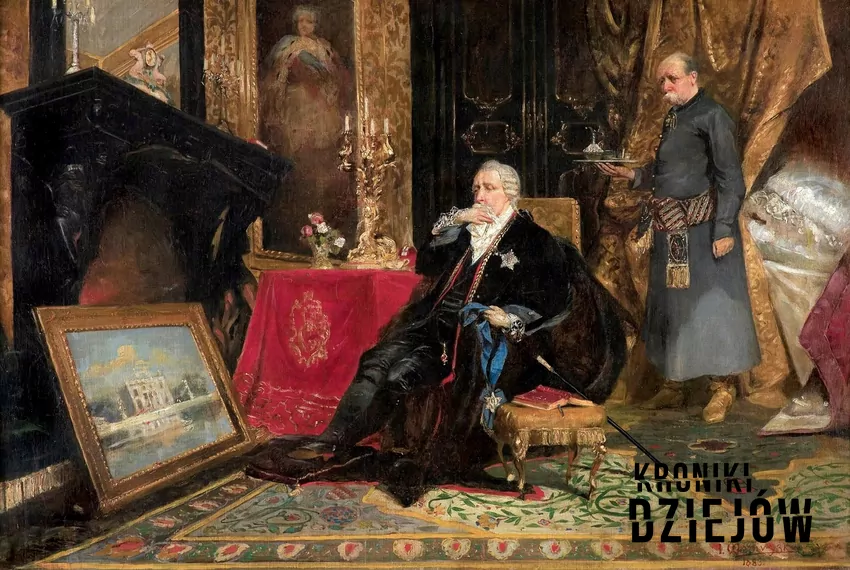 Stanisław August Poniatowski w Petersburgu, obraz Jana Czesława Moniuszki (1883)