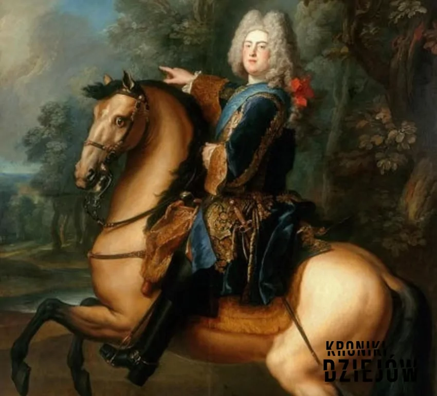 Portret Augusta III Sasa na koniu autorstwa Louisa de Silvestre'a (1718)