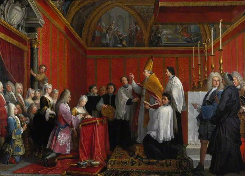 Ślub z udziałem pana młodego odbył się dopiero we wrześniu 1719 roku Ślub Jakuba Franciszka i Marii Klementyny
