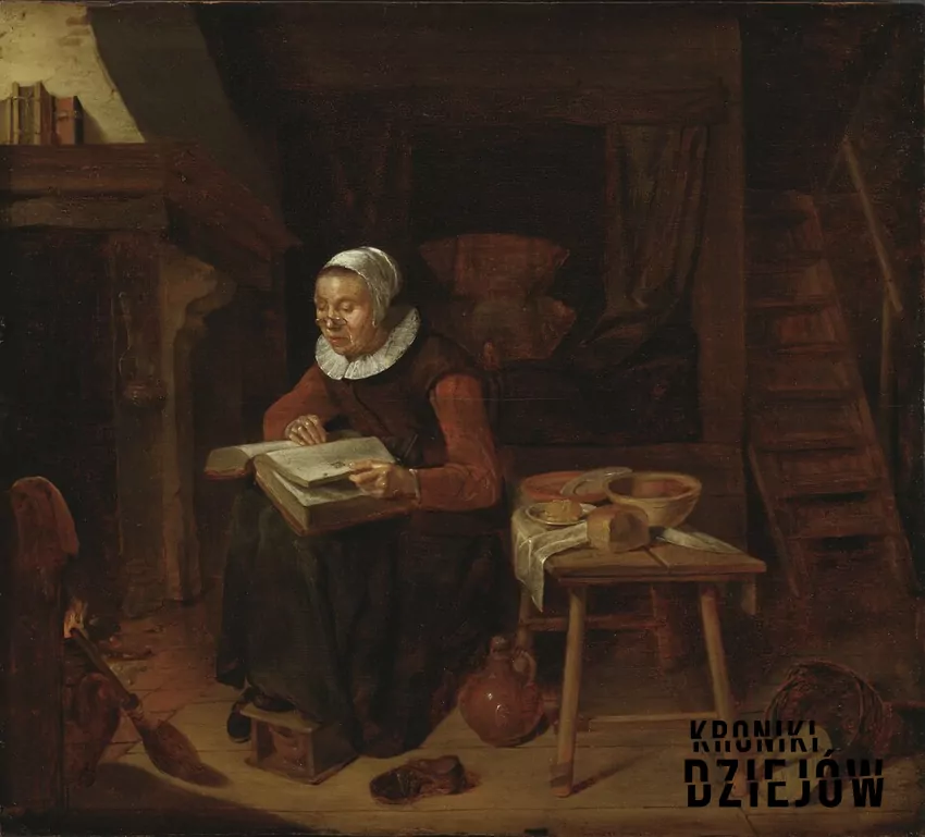 Kobieta czytająca Biblię - obraz holenderski