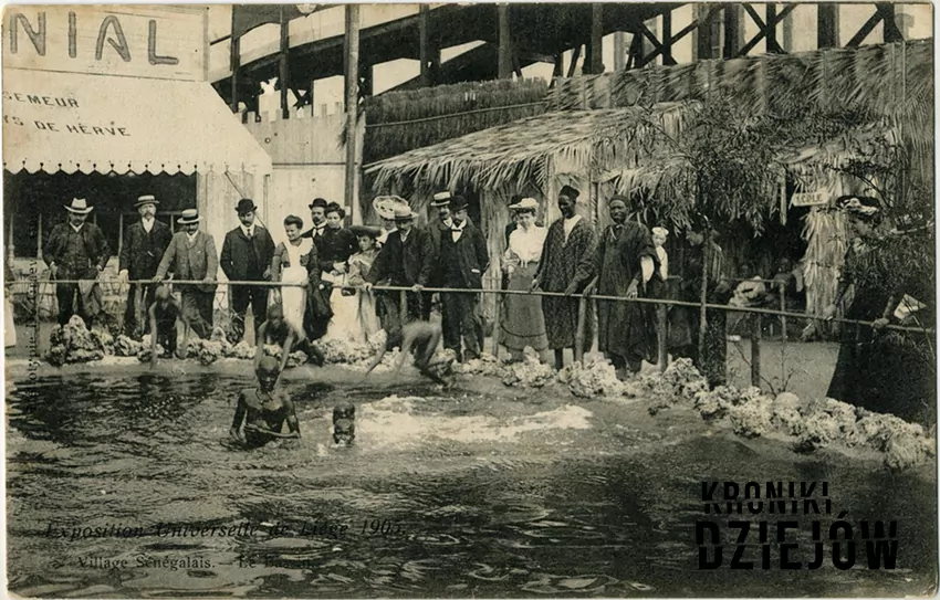 Senegalska wioska na wystawie w Liège (1905)