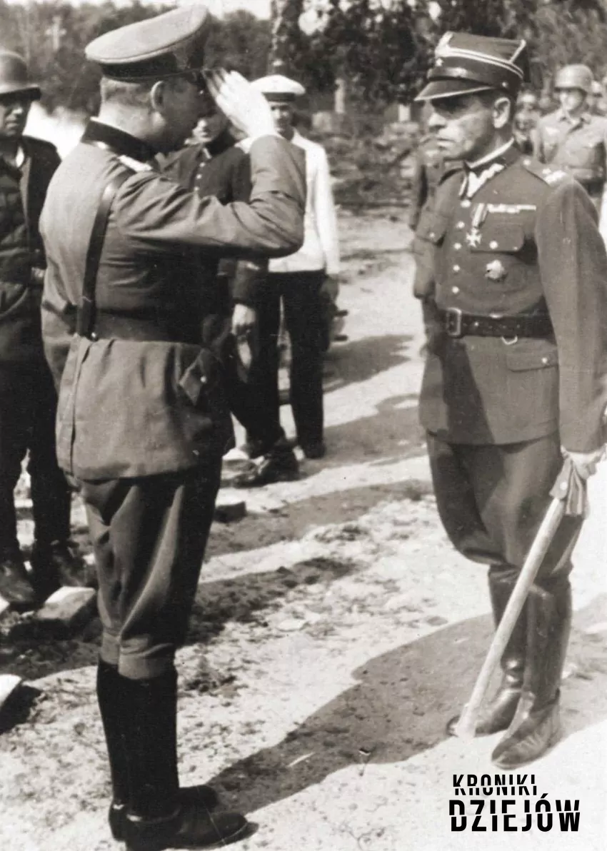 Kapitulacja majora Henryka Sucharskiego przed generałem Friedrichem-Georgiem Eberhardtem - fot. domena publiczna Obrona Westerplatte, czyli jak długo broniło się Westerplatte w 1939 roku, daty i fakty
