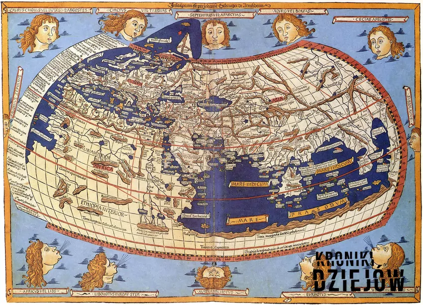 Mapa z 1482 roku według Klaudiusza Ptolemeusza, widoczne terytorium określone jako "Sarmatia Europe"