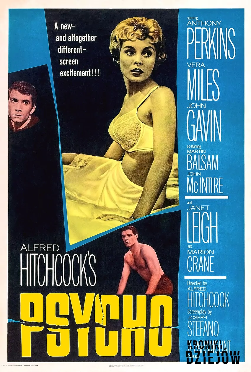 Plakat z filmu „Psychoza” (1960), fot. domena publiczna Psychoza oraz inne ciekawe i polecane filmy o seryjnych mordercach