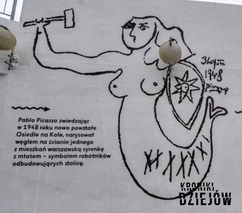 Syrenka warszawska na ścianie