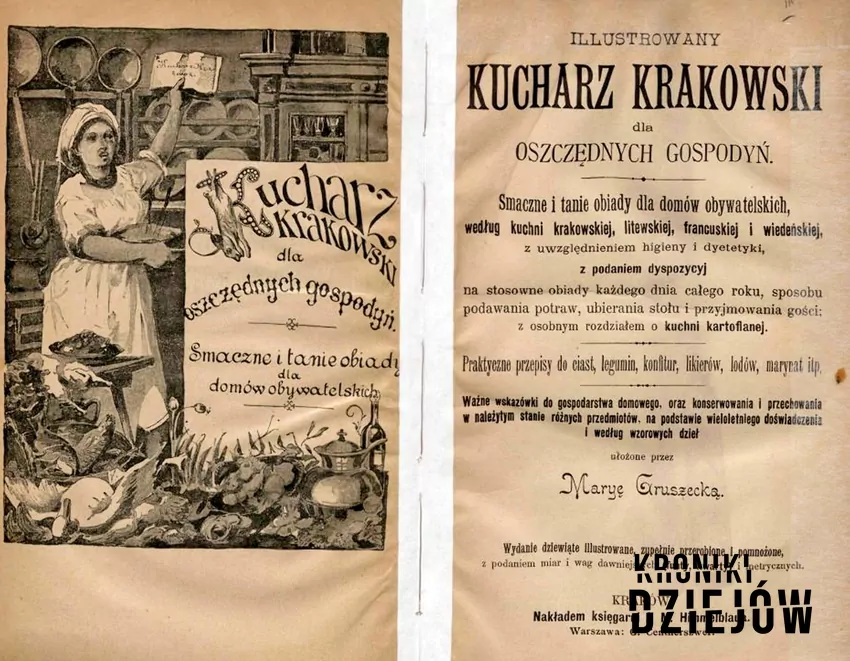 Strona tytułowa Kucharza krakowskiego Marii Gruszeckiej, wydanie z 1895 roku, fot. domena publiczna/Wikipedia Przedwojenna książka kucharska