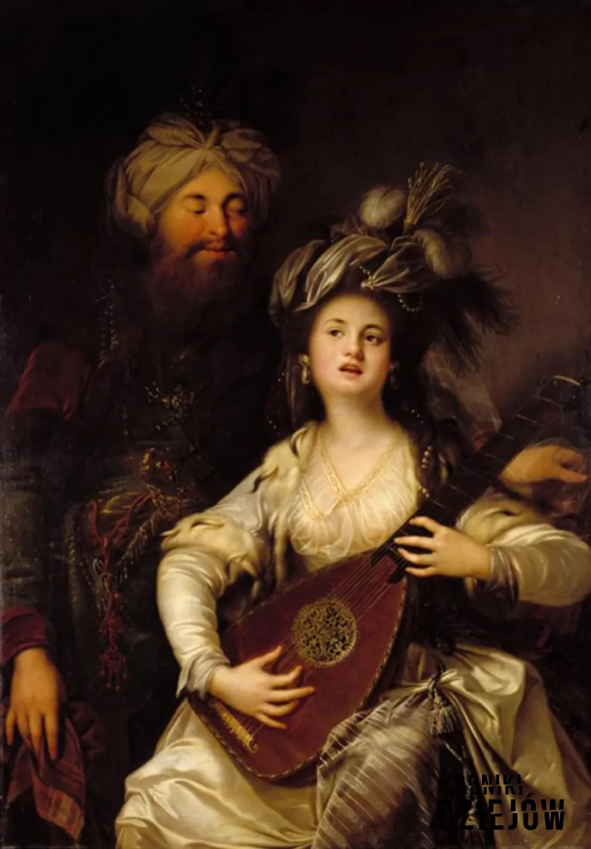 Roksolana i sułtan, obraz Antona Hickela (1780), fot. domena publiczna/Wikipedia Roksolana i sułtan
