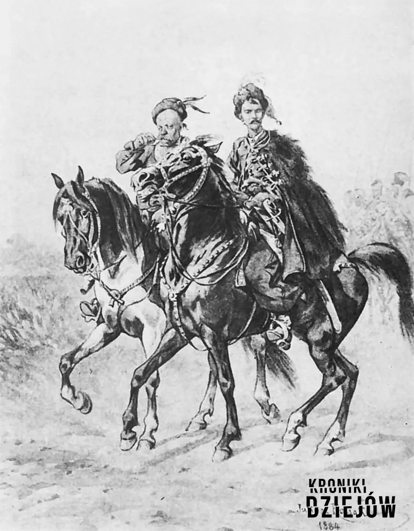Zagłoba i Bohun, akwarela Juliusza Kossaka z 1884 roku
