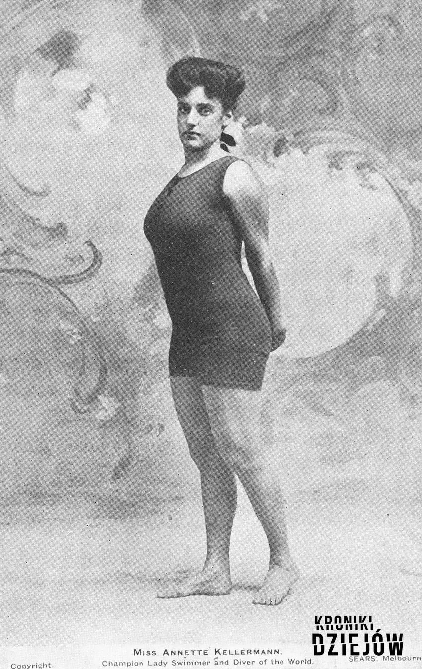 Annette Kellerman w kontrowersyjnym kostiumie kąpielowym