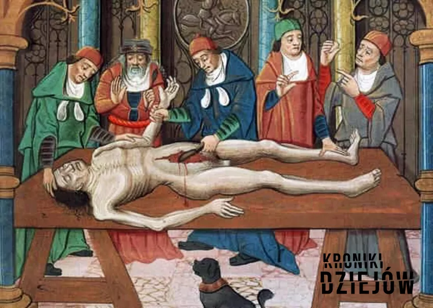 Sekcja zwłok na ilustracji z XV wieku