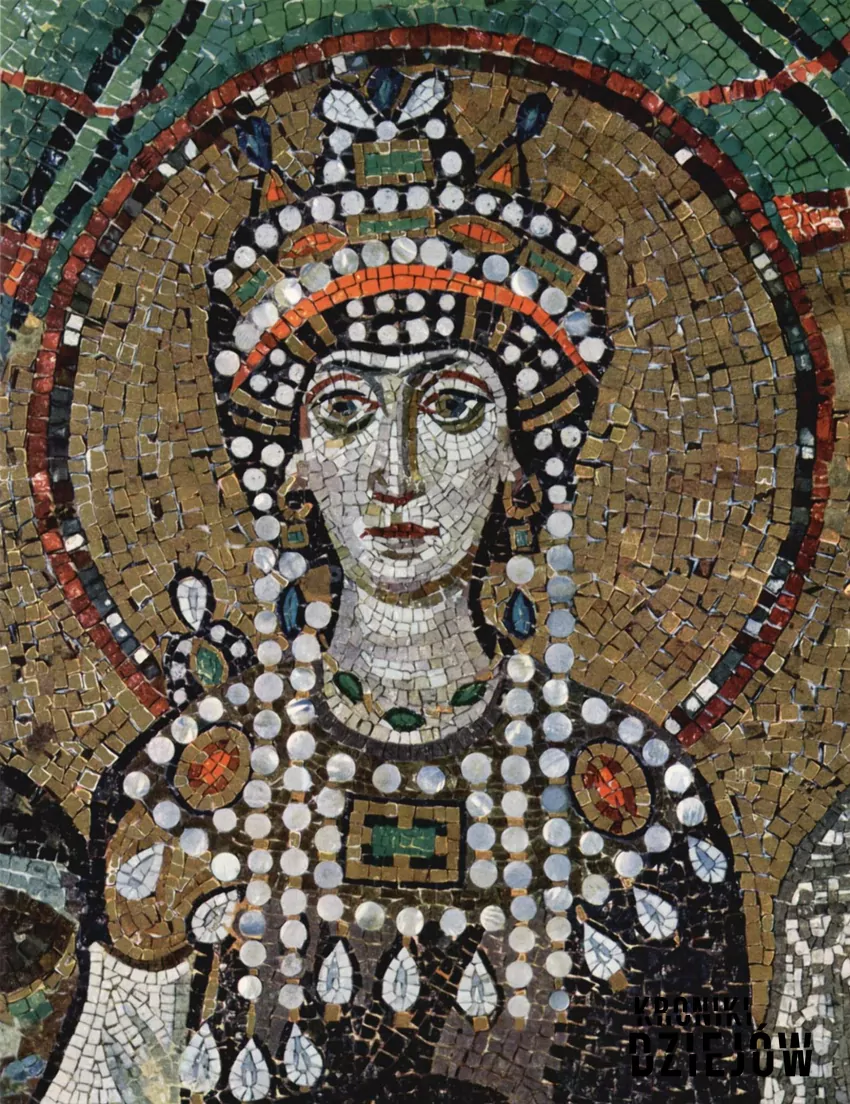 Cesarzowa Teodora – fragment mozaiki z bazyliki San Vitale w Rawennie, fot. domena publiczna/Wikipedia Cesarzowa Teodora – fragment mozaiki z bazyliki San Vitale w Rawennie