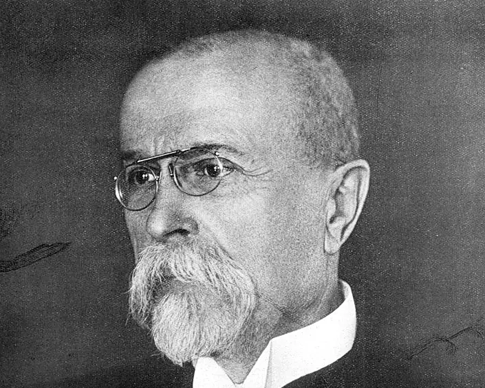Tomas Masaryk ważna postać w historii Czechosłowacji i jej walki o niepodległość - na fotografii z 1925 roku.