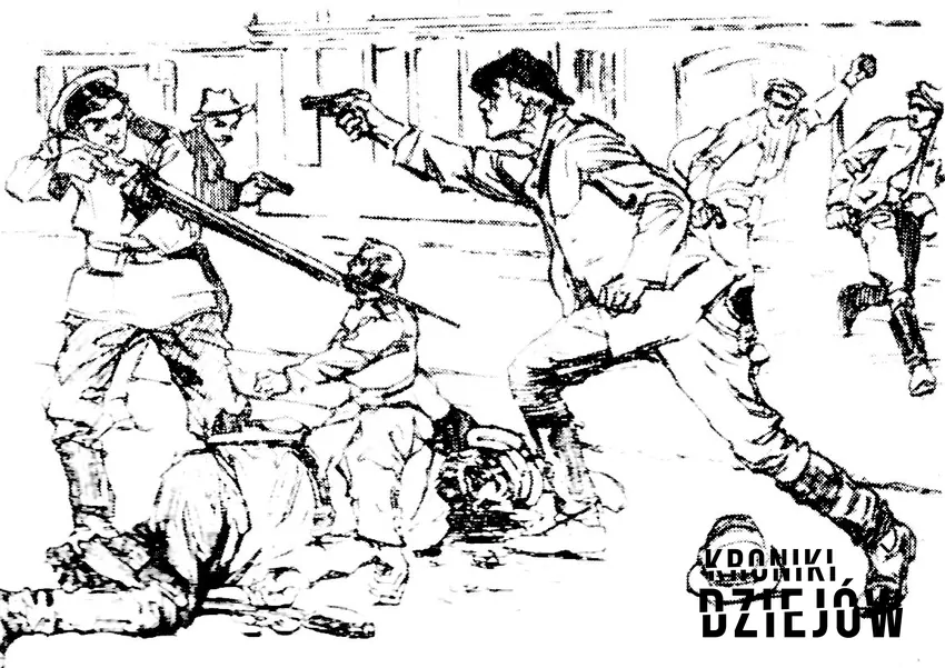 Bojowiec strzelający do policjanta Bojowiec strzelający do policjanta w czasie Czarnej Środy - obrazek opublikowany w Robotniku