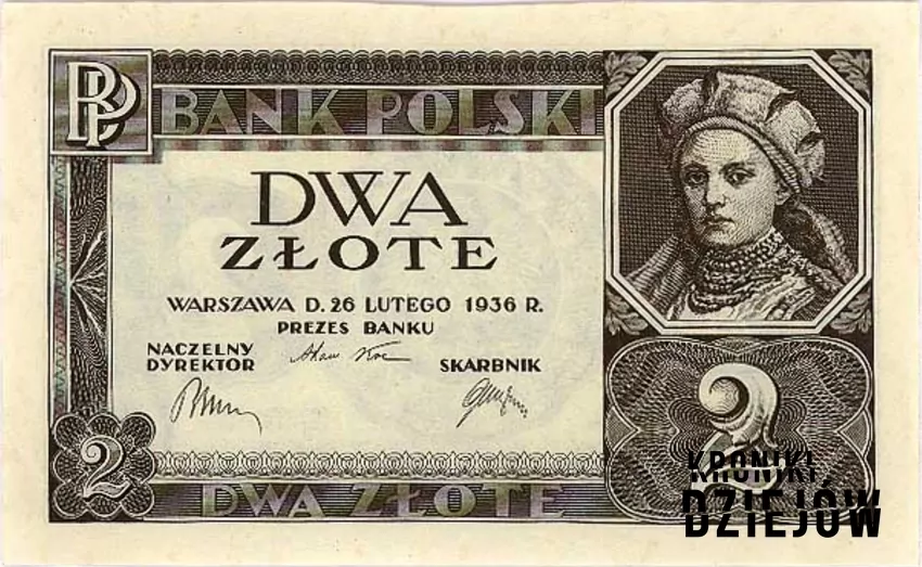 Banknot dwuzłotowy z 1936 roku