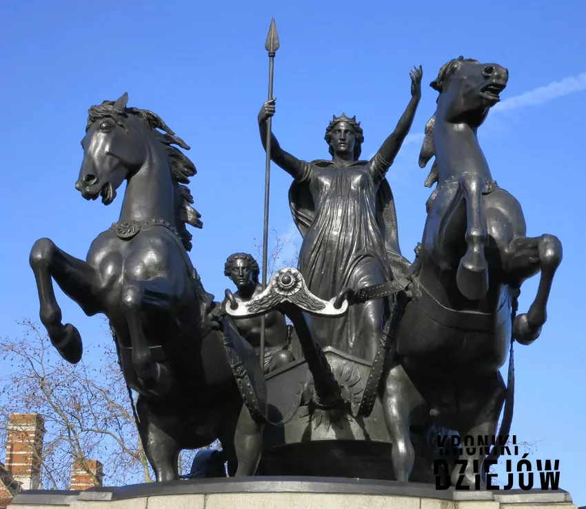 Pomnik Boudiki przy moście westminsterskim w Londynie, fot. domena publiczna/Wikipedia Pomnik Boudiki przy moście westminsterskim w Londynie
