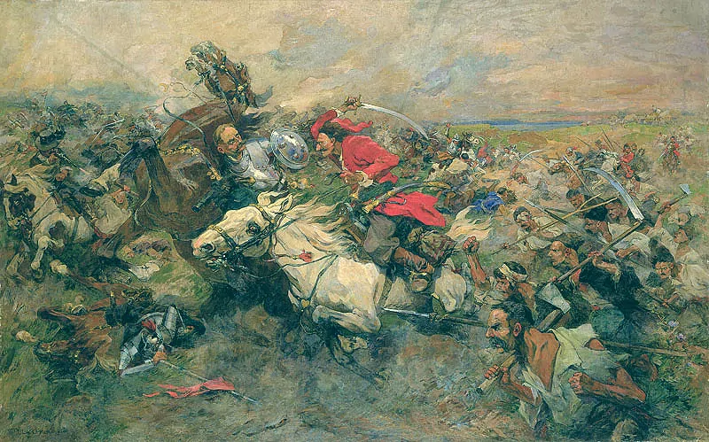 Walka Jeremiego Wiśniowieckiego z Maksymem Krzywonosem - jednym z głównych przywódców powstania Chmielnickiego Wiśniowiecki i Krzywonos