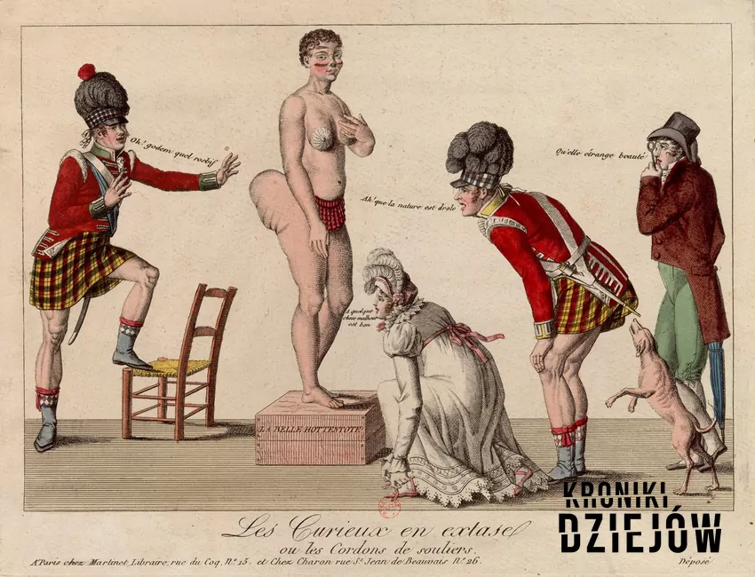 "Piękna Hotentotka", francuski rysunek satyryczny (1815), fot. domena publiczna/Wikipedia "Piękna Hotentotka", francuski rysunek satyryczny (1815)
