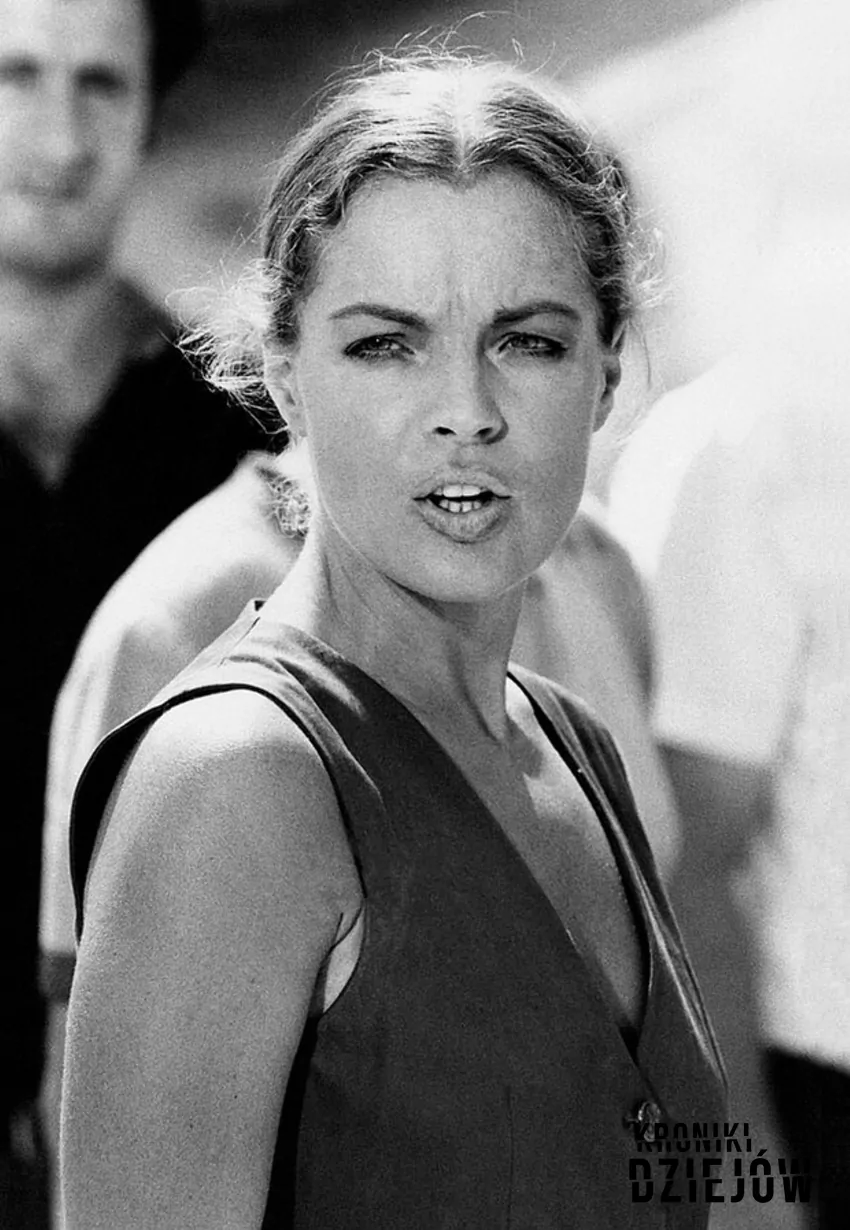 Romy Schneider w trakcie zdjęć do włoskiego dramatu "La Califfa" z 1970r., fot. domena publiczna Romy Schneider na planie filmu "La Califfa"