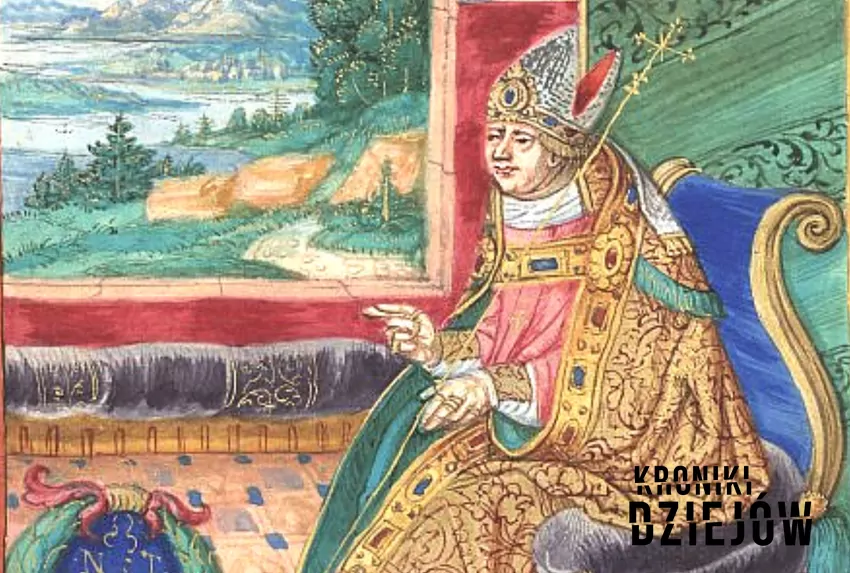Iluminacja z XVI wieku przedstawiająca Mikołaja Trąbę jako arcybiskupa gnieźnieńskiego - fot. domena publiczna Mikołaj Trąba, czyli pierwszy prymas Polski oraz daty, osiągnięcia, znaczenie w historii i okoliczności śmierci