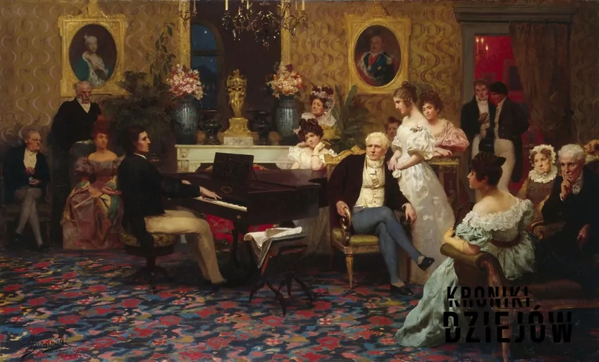 „Chopin w salonie księcia Antoniego Radziwiłła w roku 1829”, obraz Henryka Siemiradzkiego (1887), fot. domena publiczna/Wikipedia „Chopin w salonie księcia Antoniego Radziwiłła w roku 1829”, obraz Henryka Siemiradzkiego (1887)