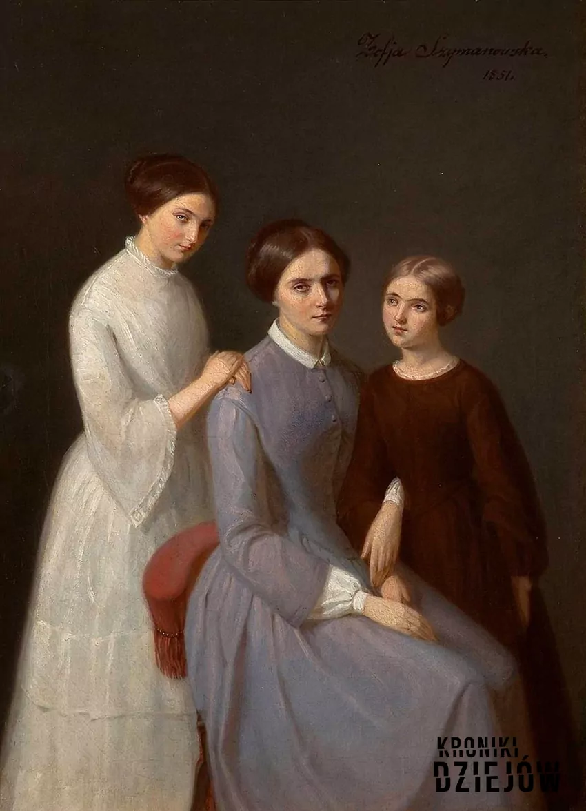Celina Mickiewiczowa z córkami Marią i Heleną - fot. domena publiczna Kobiety Adama Mickiewicza, czyli kobiety w życiu narodowego wieszcza, rodzina, żona i romanse poety