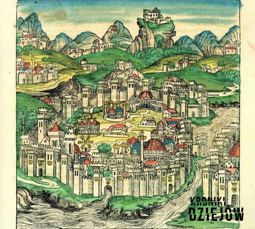 Obraz Konstantynopola z Kroniki Norymberskiej z końca XV w., przedstawiającej ilustrowaną historię świata - fot. domena publiczna 5 najbardziej znanch miast, które zmieniły swoją nazwę z róznych powodów - ciekawostki i historia