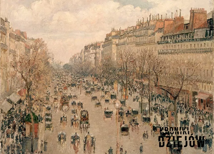 Wielka Przebudowa Paryża Boulevard Montmartre na obrazie Camille Pissaro, a także informacje o przebudowie Paryża krok po kroku, przebieg i jej znaczenie