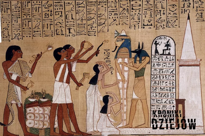 Egipskie ceremonie pogrzebowe – scena z Papirusu Hunefera (ok. 1300 r. p.n.e.)