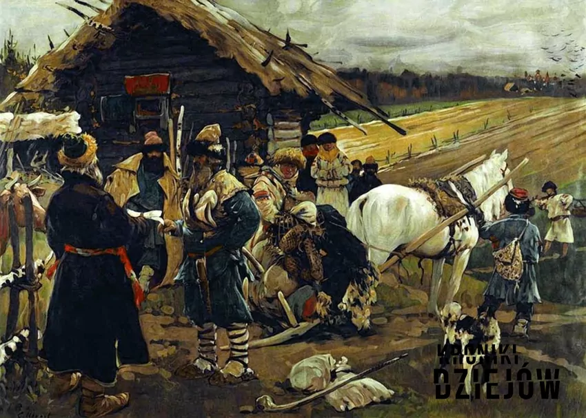 Chłop opuszczający swojego pana, obraz Siergieja Iwanowa (1908)