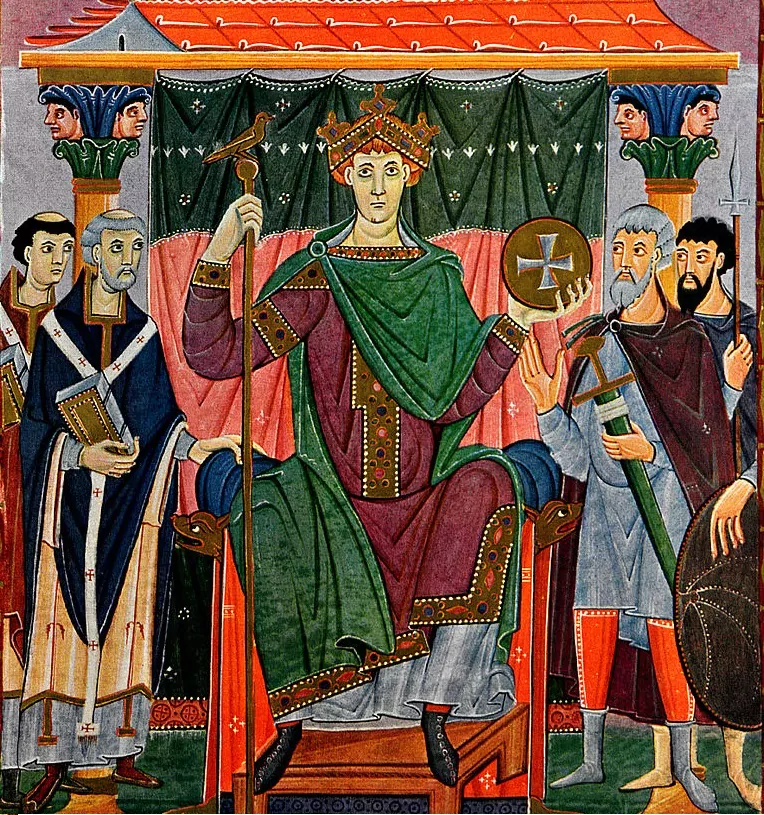 Otton III, cesarz Niemiec, przyjechał na Zjad w Gnieźnie z Bolesławem Chrobrym - wizerunek władcy z Ewangeliarza 1000 r.