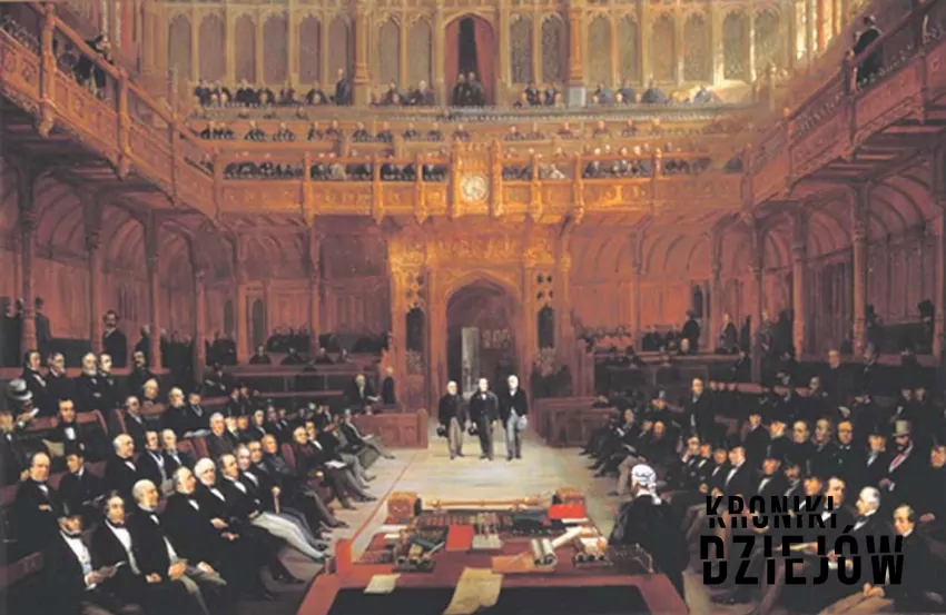 Lionel Nathan de Rothschild wprowadzony do Izby Gmin, obraz Henry'ego Barrauda (1872)