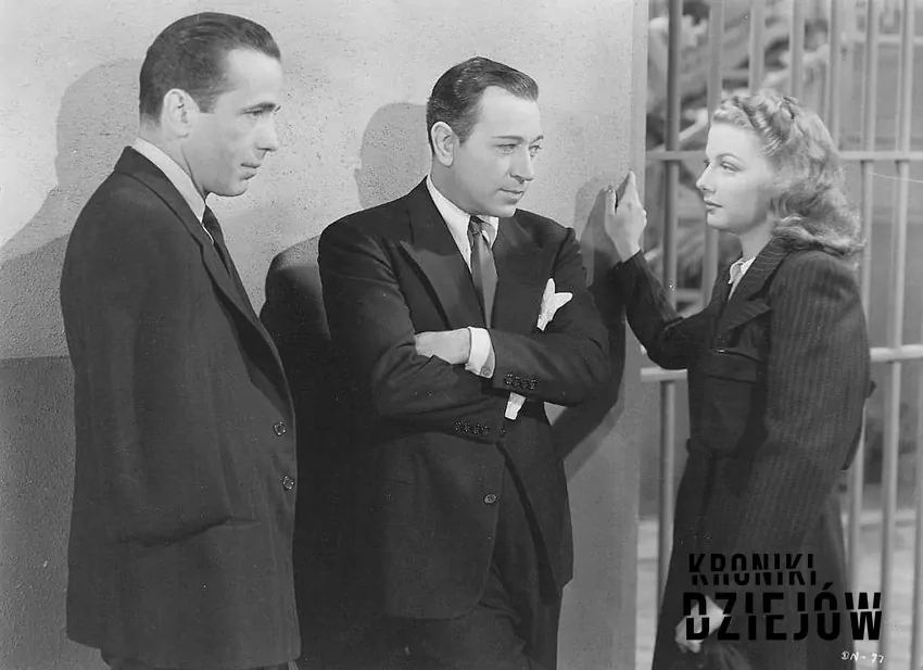 George Raft (w środku) razem z Humphreyem Bogartem i Ann Sheridan w filmie "Nocna wyprawa" z 1940r., fot. domena publiczna George Raft w filmie "Nocna wyprawa" (1940)