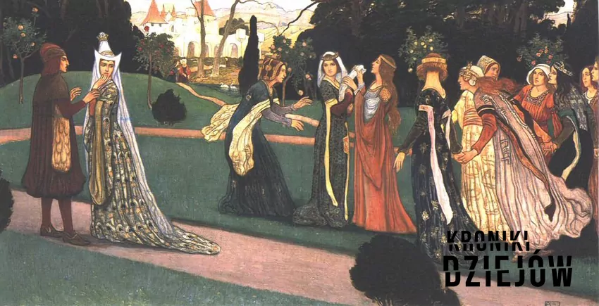 Jedna ze scen przedstawiająca historię Klary Zach (autor: Aladár Körösfői-Kriesch) - fot. domena publiczna Kazimierz Wielki i Klara Zach oraz historia ich romansu, najważniejsze informacje, daty, przebieg wydarzeń