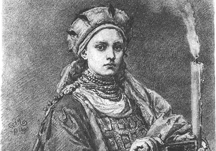 Dobrawa Przemyślidka księżna Polski władała około 12 lat - tutaj na obrazie Jana Matejki