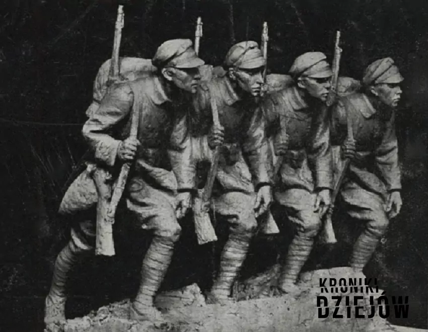 Legiony Polskie krok po kroku, czyli data powstania, dowódcy, najważniejsze informacje, stoczone bitwy oraz wydarzenia - fot. domena publiczna Rzeźba Jana Raszki upamiętniająca Legiony Polskie "Czwórka Legionistów", a także informacje o Legionach