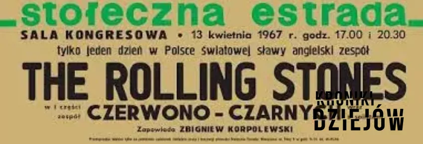 Plakat zapowiadający koncerty The Rolling Stones w Warszawie