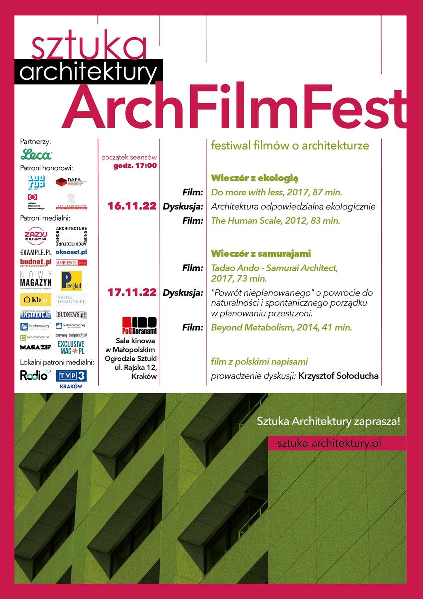 Filmów o Architekturze ArchFilmFest zawita do Krakowa