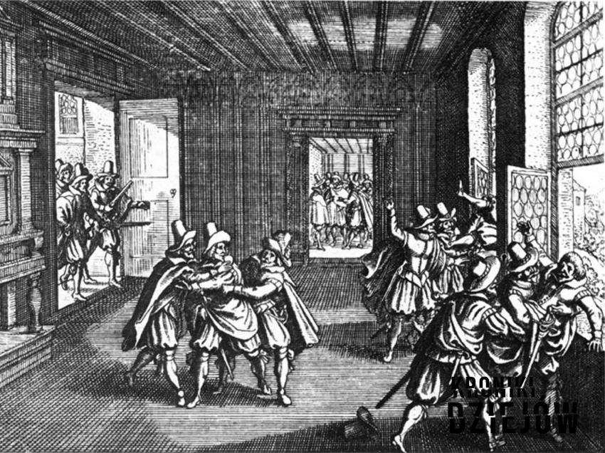 Defenestracja praska na rycinie z XVII wieku, a także informacje o wydarzeniach: znaczenie, przyczyny, daty, najważniejsze informacje i ofiary
