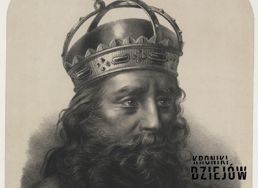 Polska za Kazimierza III nazwanego Wielkim była dużym, potężnym krajem - rycina przedstawiająca władcę Malaszewskiego