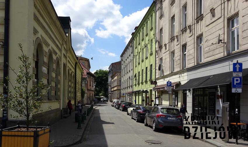 Ulica Meiselsa w Krakowie, widok z Placu Nowego na zachód, a także życiorys Karola Kota