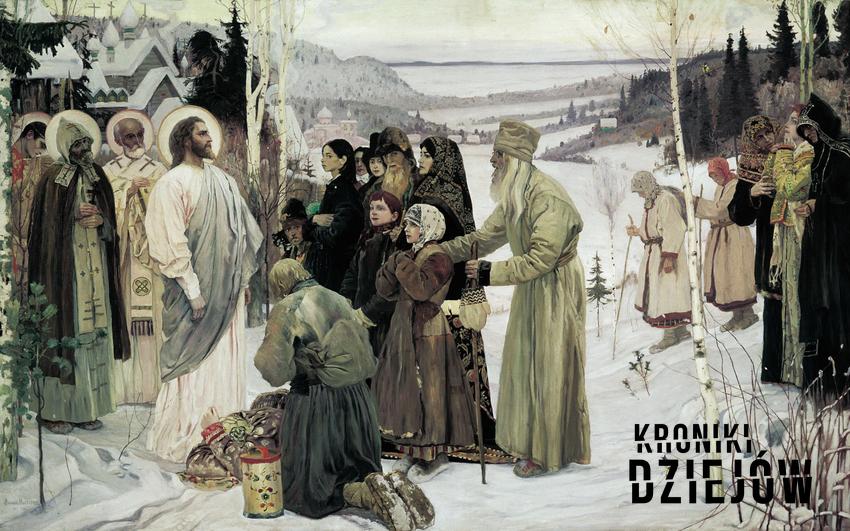 Święta Ruś obraz autorstwa Michaiła Niestierowa pochodzący z XX wieku, a także Moskwa jako Trzeci Rzym